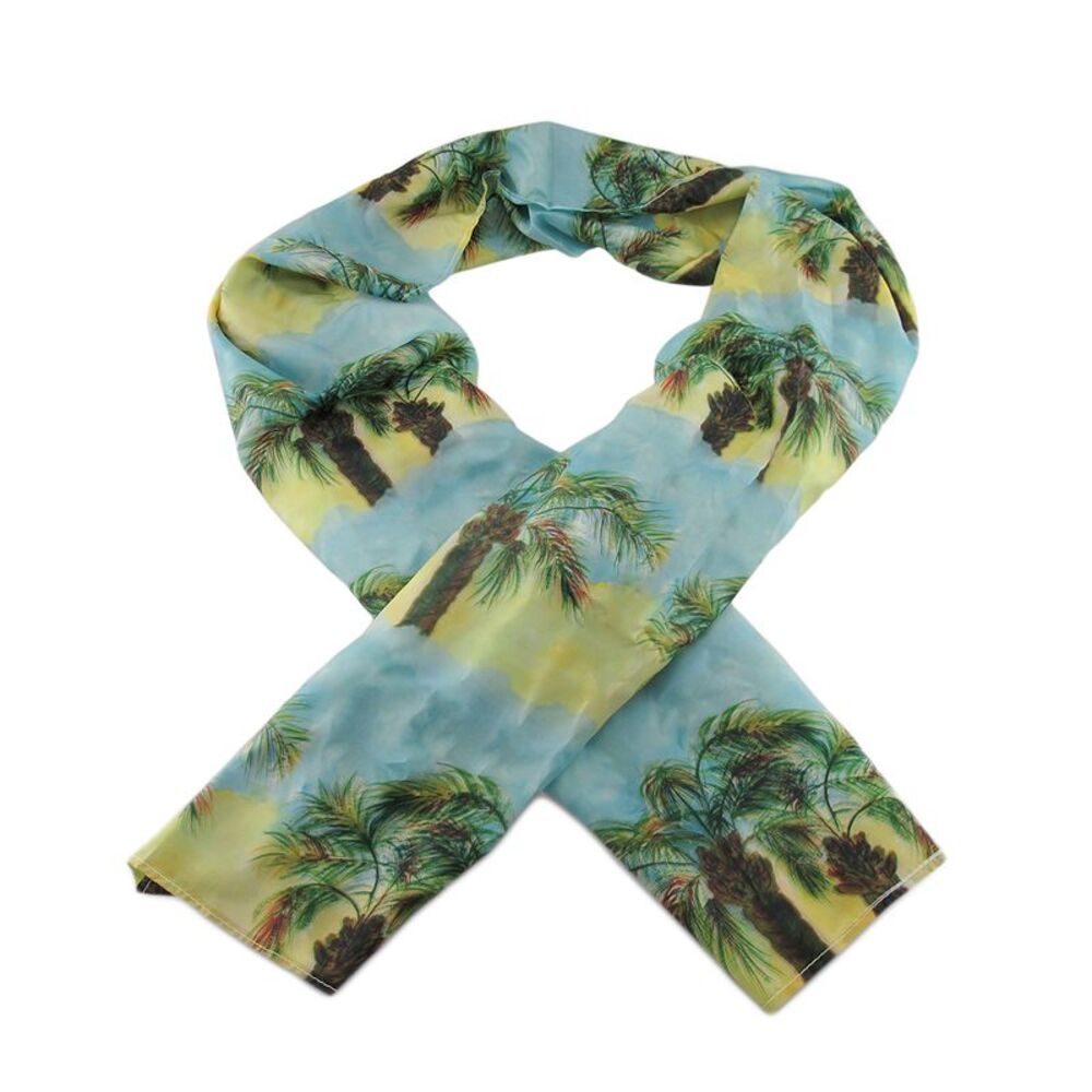 Betsy Drake Betsy's Palms Palm Tree Print Fashion Scarf 70 X 20 In.